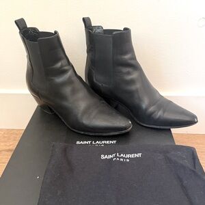 Saint Laurent Sleek Black Ankle Boots